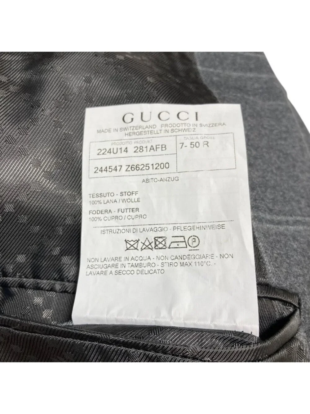 Gucci Plaid Tailored Jacket Trousers Pants Suit Set Gray